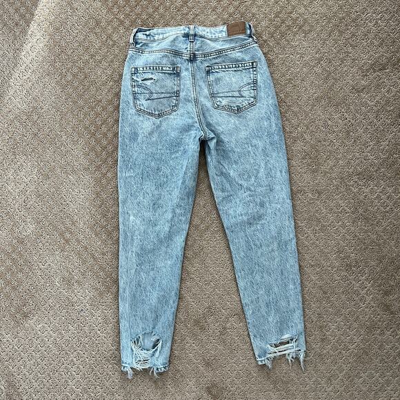 American Eagle Acid Wash Comfort Stretch Wasitband Distressed Jeans 0 Short - Picture 3 of 6